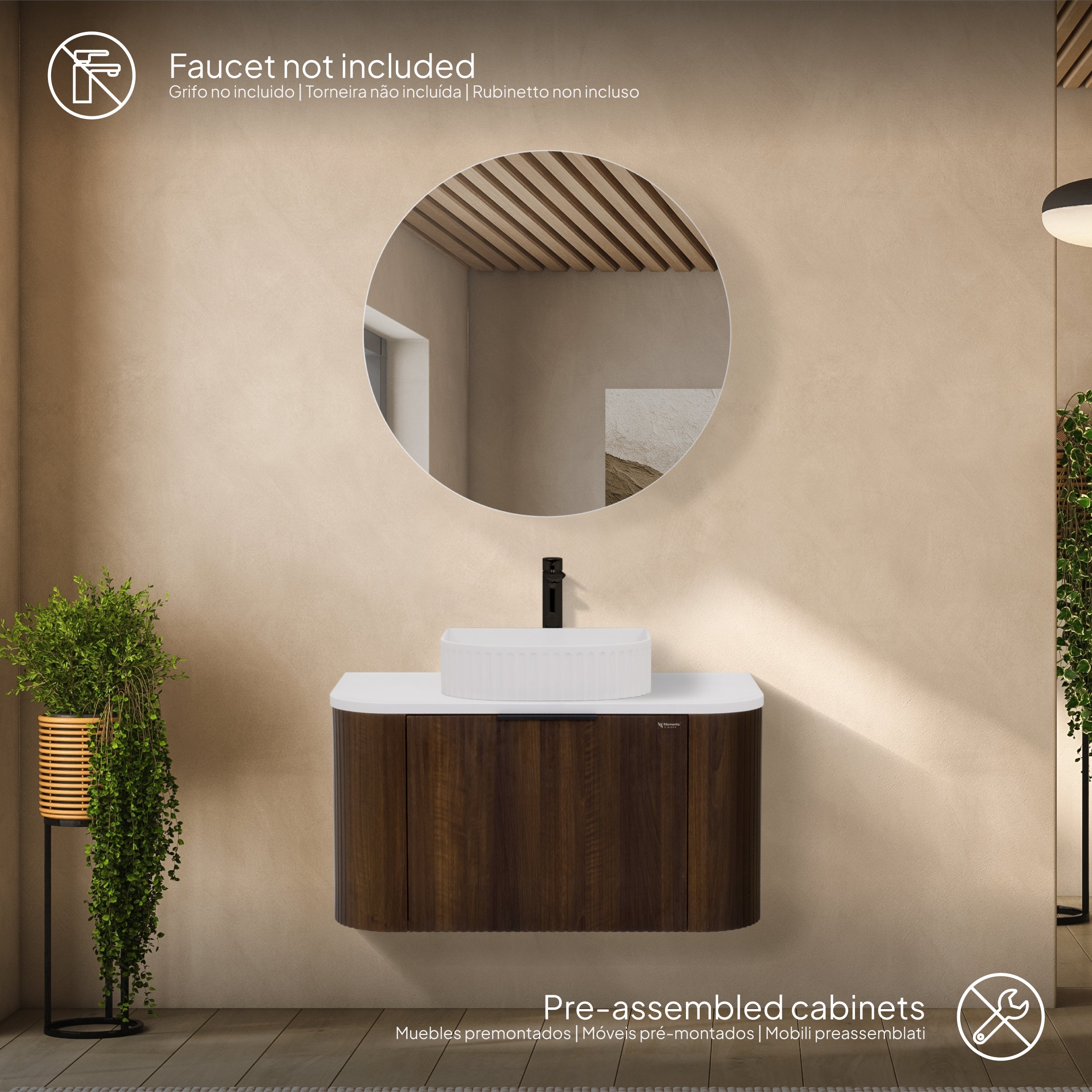 Maia - Set bagno sospeso - Disponibile in 90 cm - Vari colori