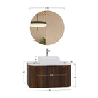 Maia - Set bagno sospeso - Disponibile in 90 cm - Vari colori