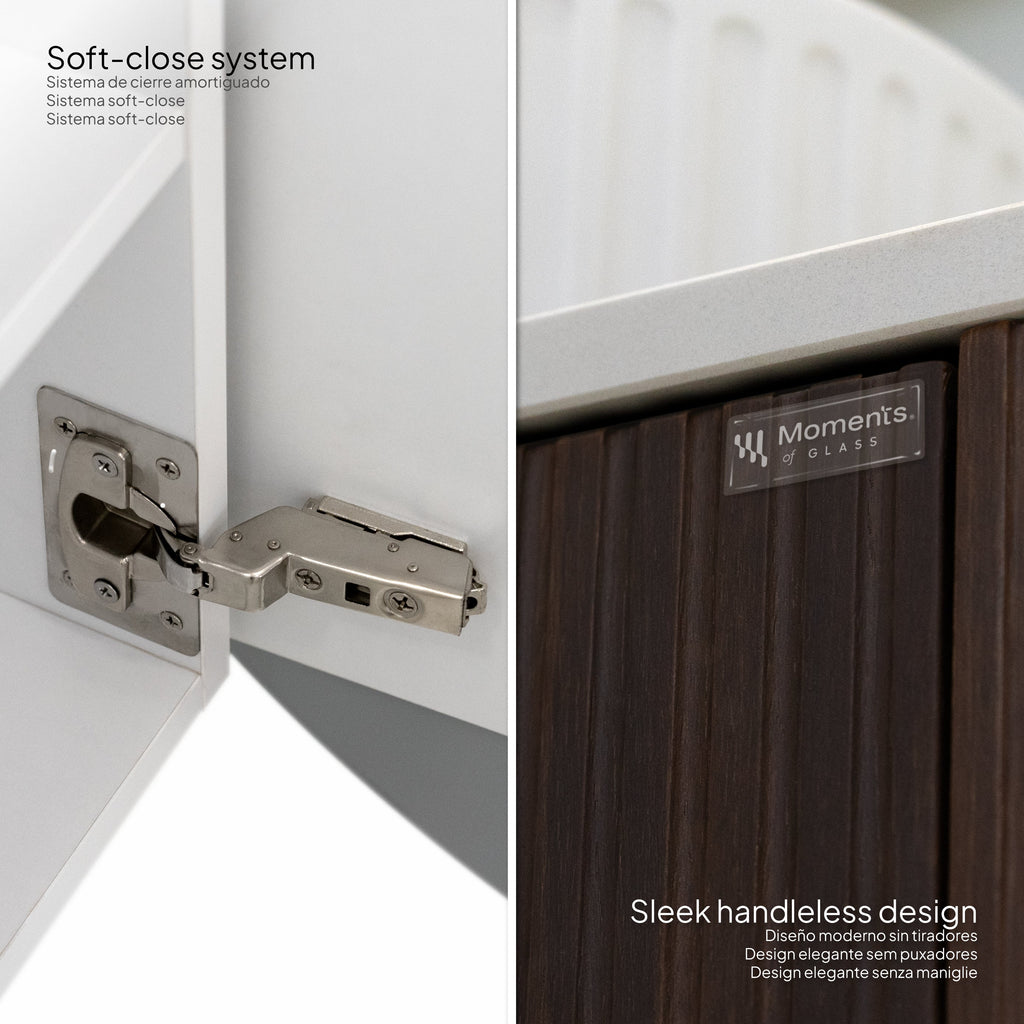 Maia - Set bagno sospeso - Disponibile in 90 cm - Vari colori