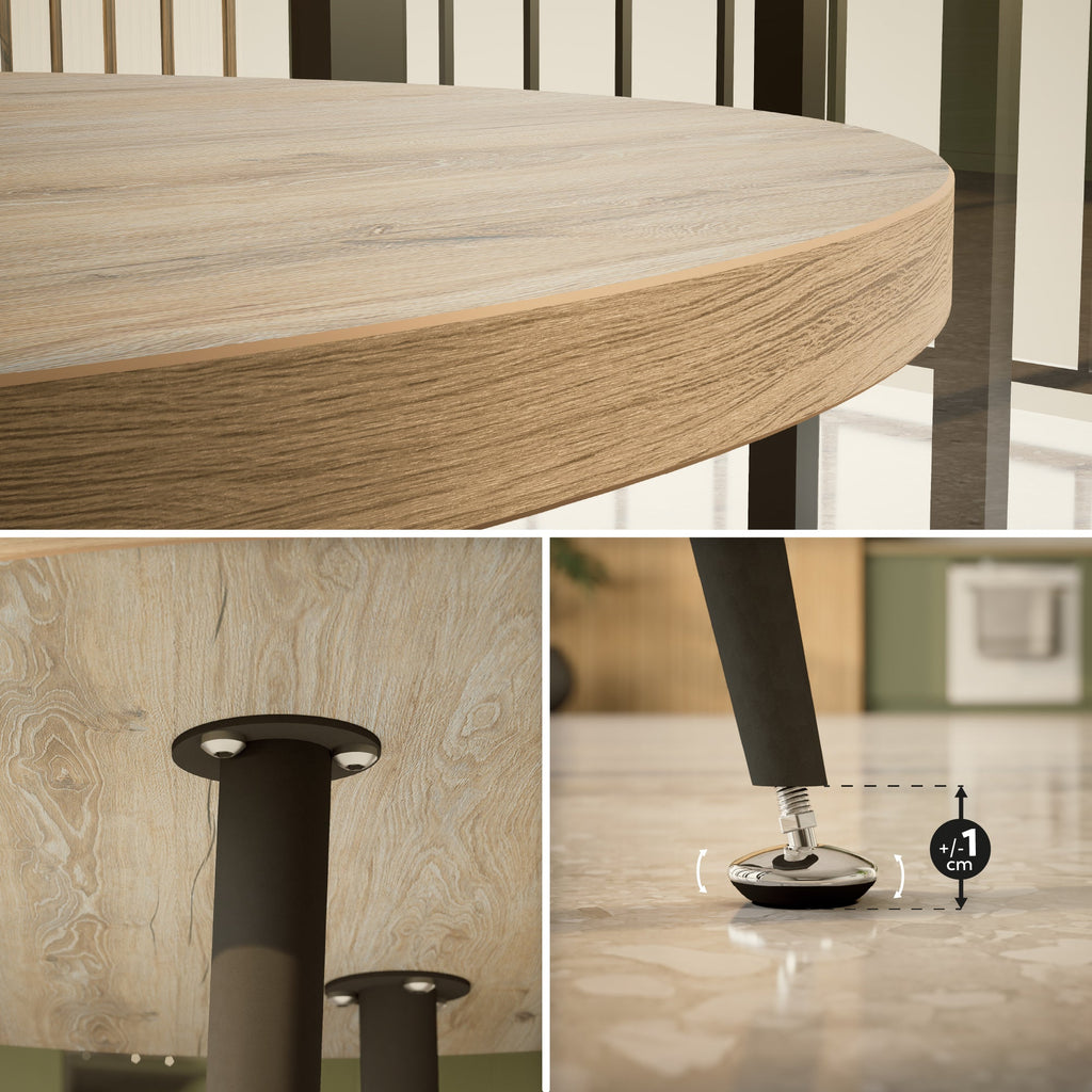 CORIN - Mesa de comedor con tablero de melamina