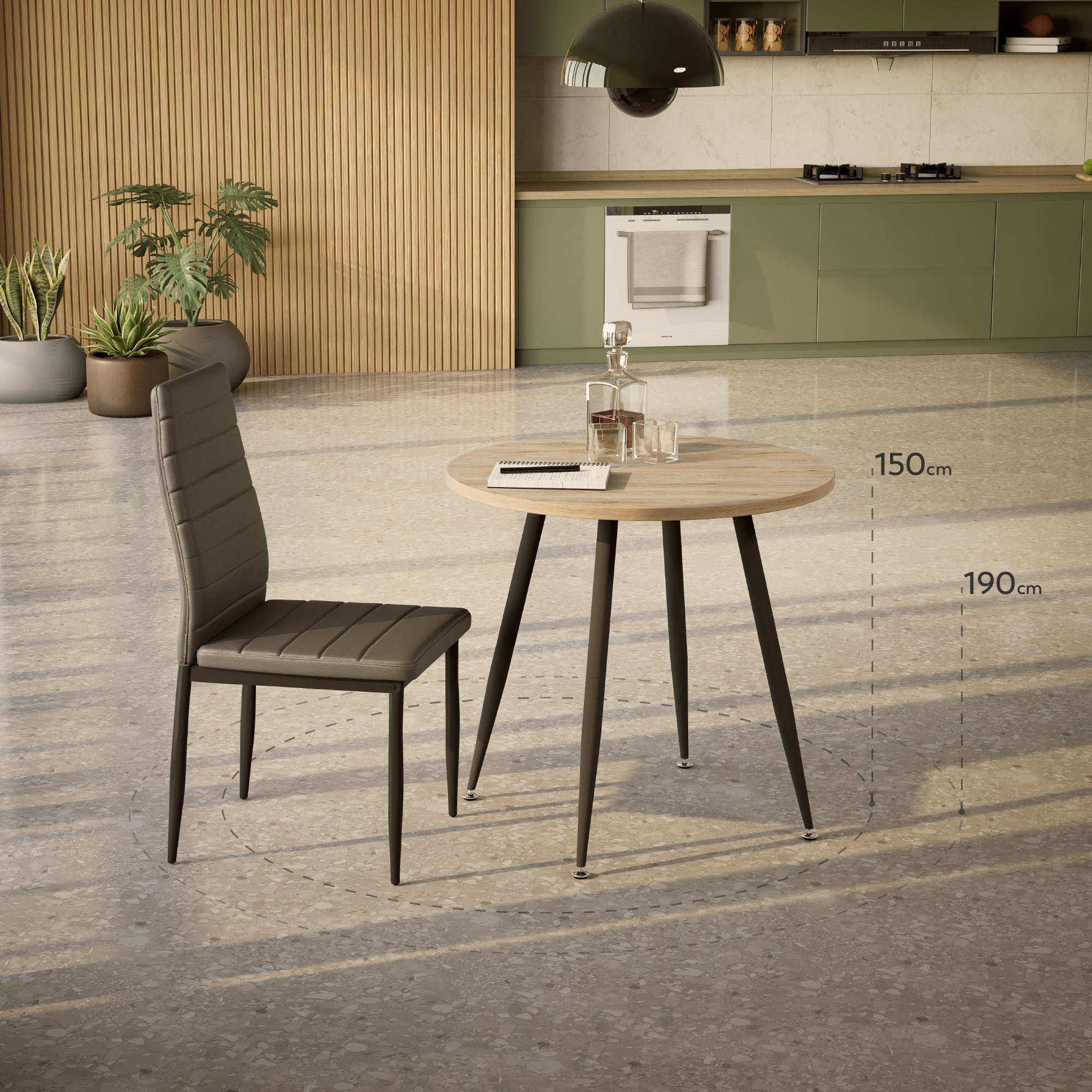 CORIN - Mesa de comedor con tablero de melamina