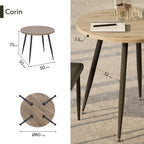 CORIN - Mesa de comedor con tablero de melamina