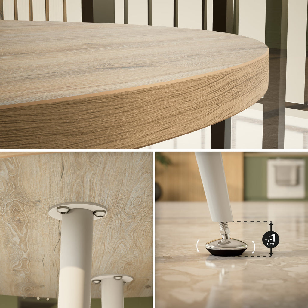 CORIN - Mesa de comedor con tablero de melamina