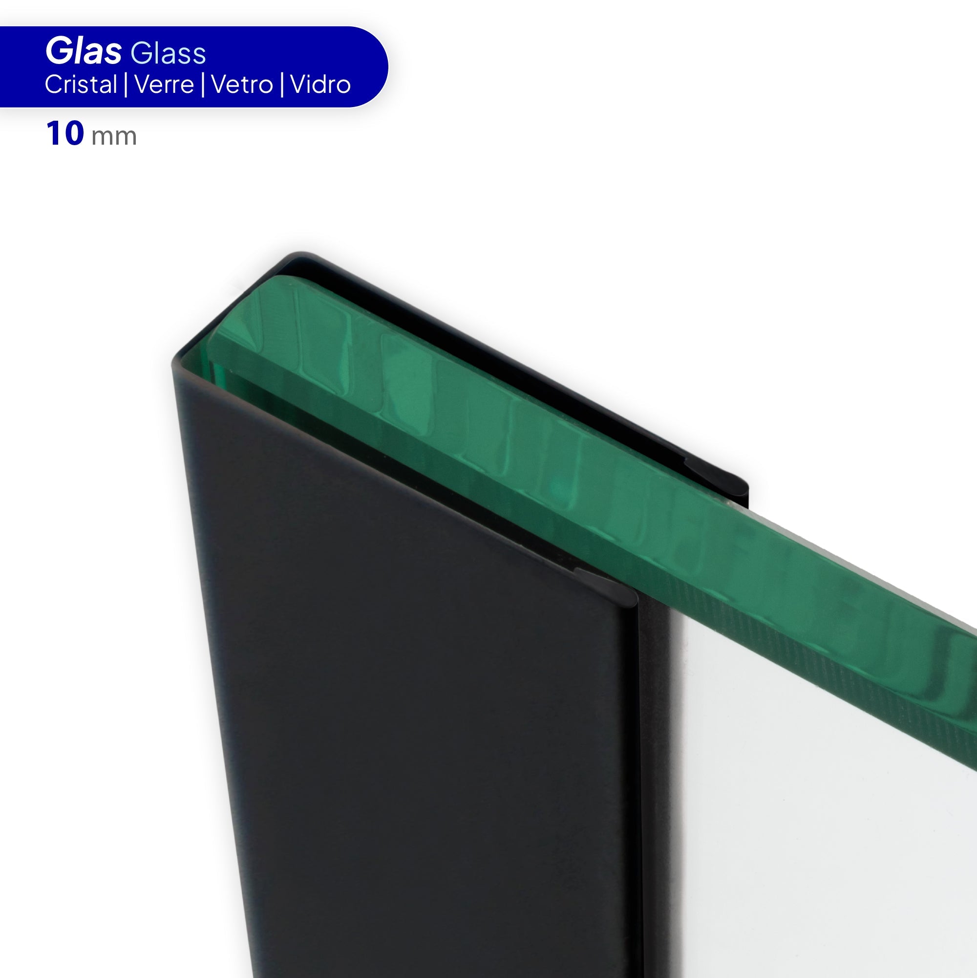 Perfil de compensación para panel de ducha walk-in en acero inoxidable 304 negro mate