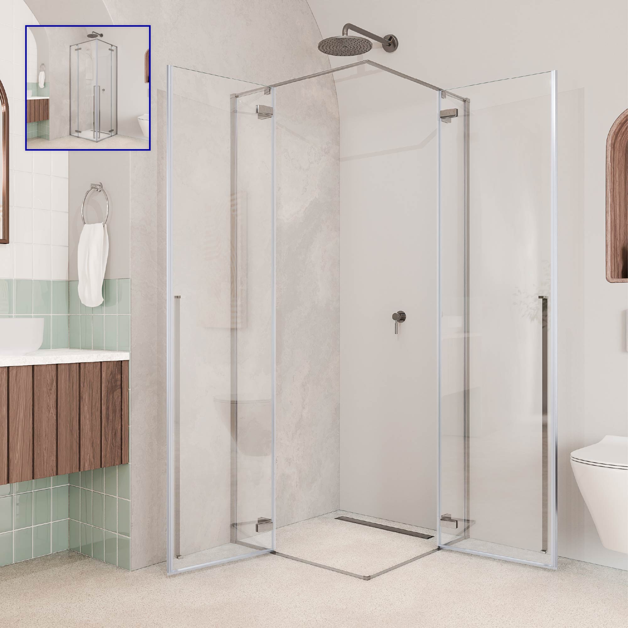 JAYLA - Box doccia con ante battenti, vetro 6 mm e profilo cromato