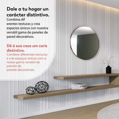 Conjunto de 4 muestras de paneles decorativos 3D en poliestireno blanco RAL 9003 pintable