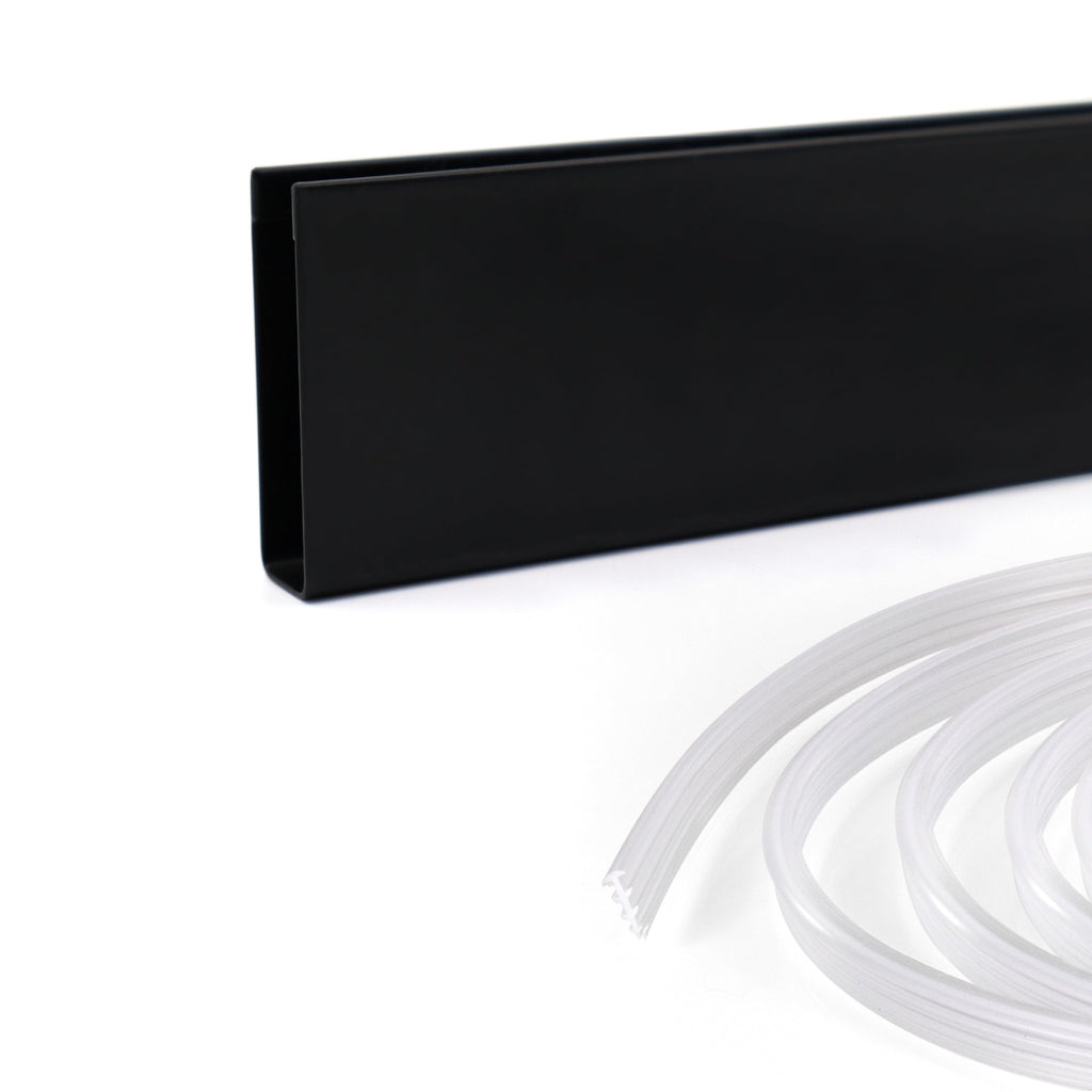 Perfil de compensación para panel de ducha walk-in en acero inoxidable 304 negro mate