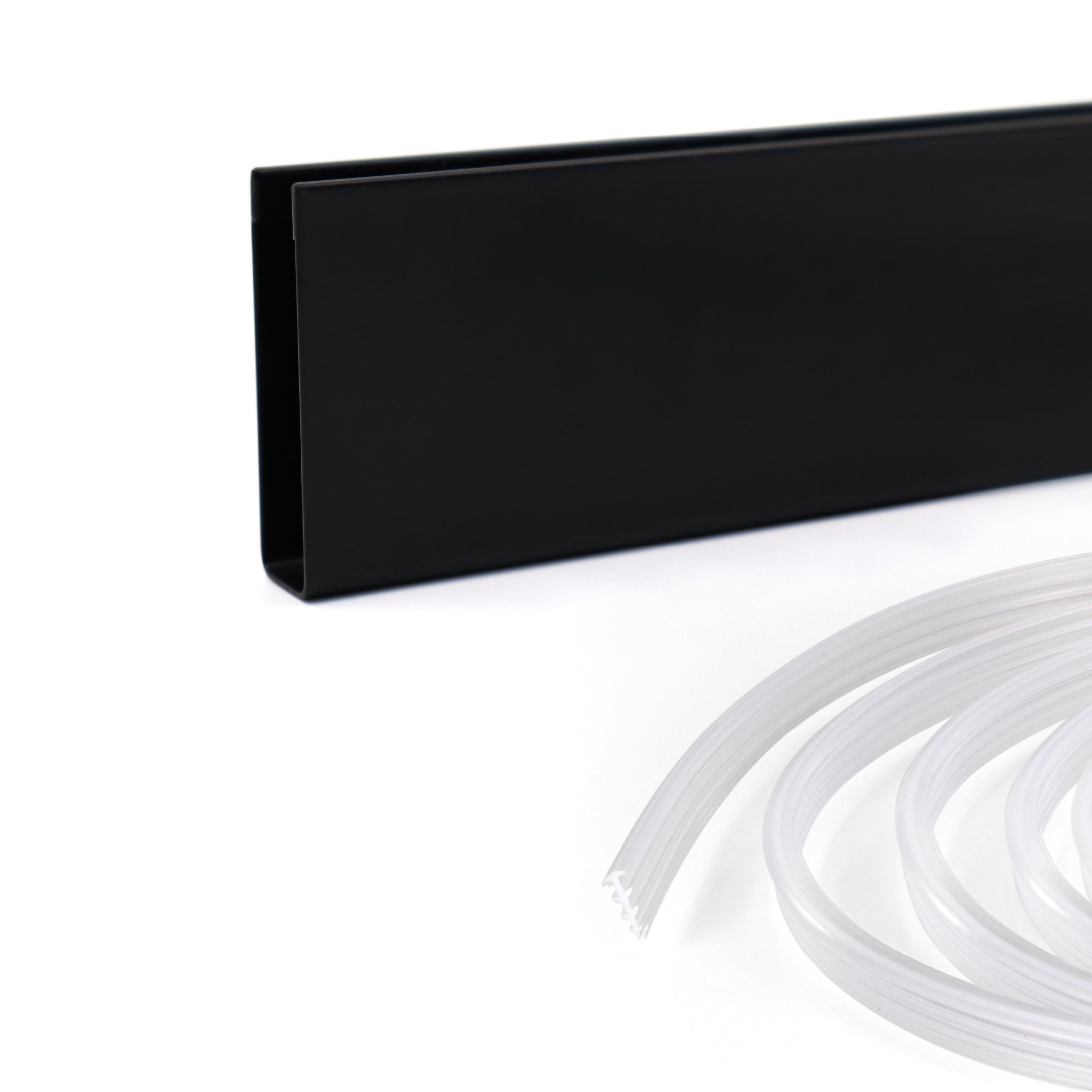 Perfil de compensación para panel de ducha walk-in en acero inoxidable 304 negro mate