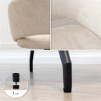 TAYLOR + JANE | Conjunto de mesa de comedor extensible 160-200x90 cm con 6 u 8 sillas en tejido beige y tablero efecto mármol negro