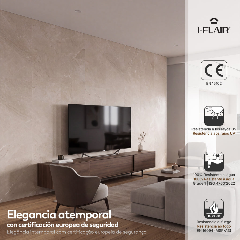 COTTO - Paneles de pared de SPC efecto piedra gris