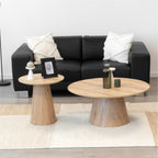 SYLVIA | Conjunto de 2 mesas de café/centro con tablero de melamina de 25 mm y estructura en MDF Ø 90 y Ø 50 cm