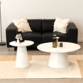 SYLVIA - Set di 2 tavolini da salotto effetto marmo bianco