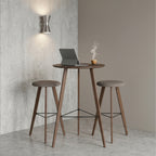 OVID - Conjunto de mesa alta com 2 cadeiras, tampo em MDF e estrutura metálica