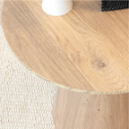 SYLVIA - Mesa auxiliar con tablero de melamina de 25 mm y estructura de MDF con efecto madera (Ø 50 x 50 cm)