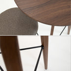 OVID - Conjunto de mesa alta com 2 cadeiras, tampo em MDF e estrutura metálica