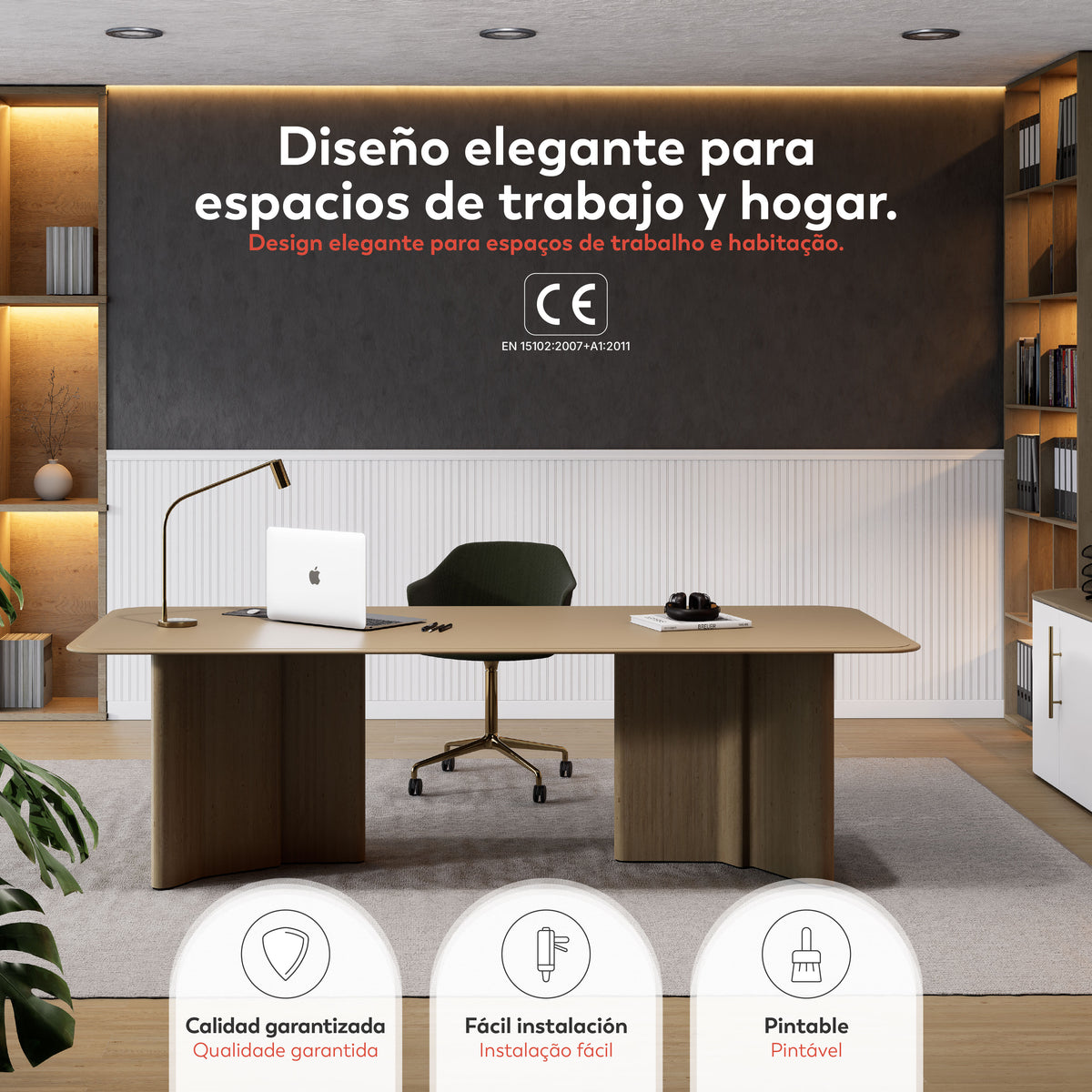 LINEA — kit de revestimento de meia parede branco pintável em PS — imagem 3