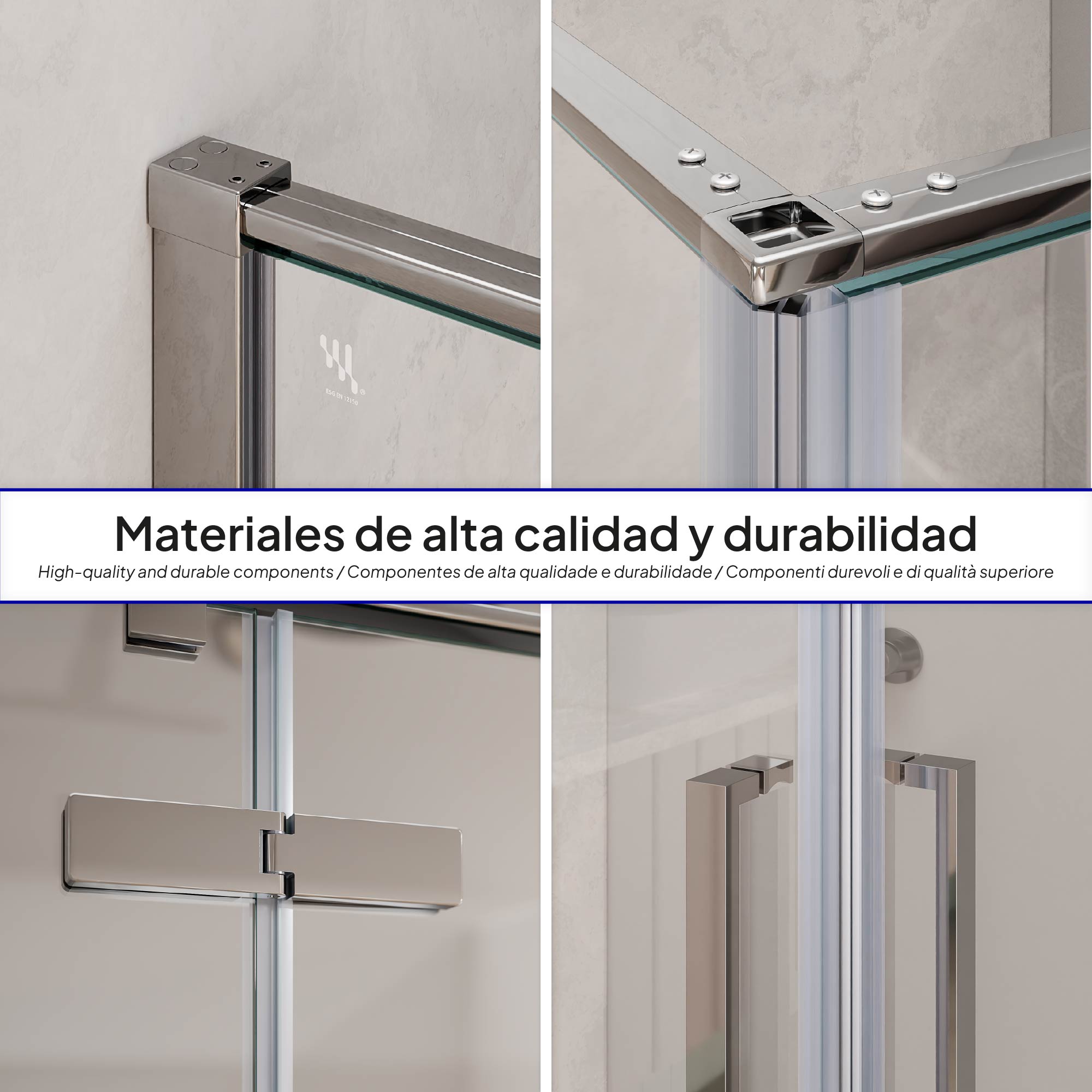 JAYLA - Box doccia con ante battenti, vetro 6 mm e profilo cromato