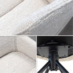 RAINER - Conjunto de 2 sillas de comedor tapizadas y giratorias 360°, en tejido beige con estructura de metal negro