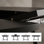 KERI - Mesa de refeição extensível redonda em melamina com estrutura metálica preta