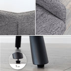 RAINER - Conjunto de 2 cadeiras de jantar em tecido cinzento estofadas giratórias 360°