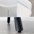 RAINER - Conjunto de 2 sillas de comedor tapizadas y giratorias 360°, en tejido beige con estructura de metal negro