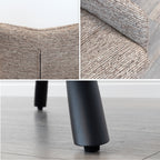 RAINER - Conjunto de 2 sillas de comedor giratorias 360°, en tejido marrón, estructura de metal negro