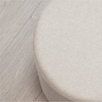 GIGLIO - Mesa de centro con 2 asientos encajables, tablero efecto roble y revestimiento en tejido beige (87x47x45 cm)