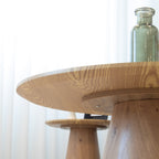 SYLVIA - Mesa de centro con tablero de melamina de 25 mm y estructura de MDF con efecto madera (Ø 90 x 40 cm)