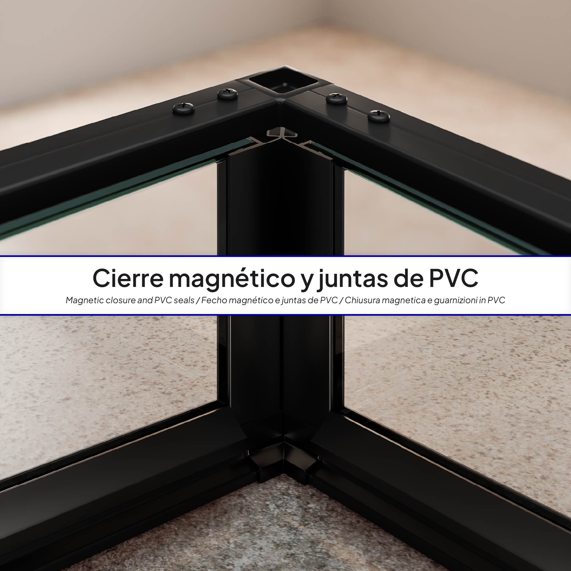 JAYLA - Cabina doccia con ante battenti, vetro 6 mm e profilo nero opaco
