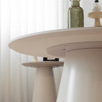 SYLVIA - Mesa de centro con tablero de melamina de 25 mm con efecto mármol y estructura de MDF blanca (Ø 90 x 40 cm)