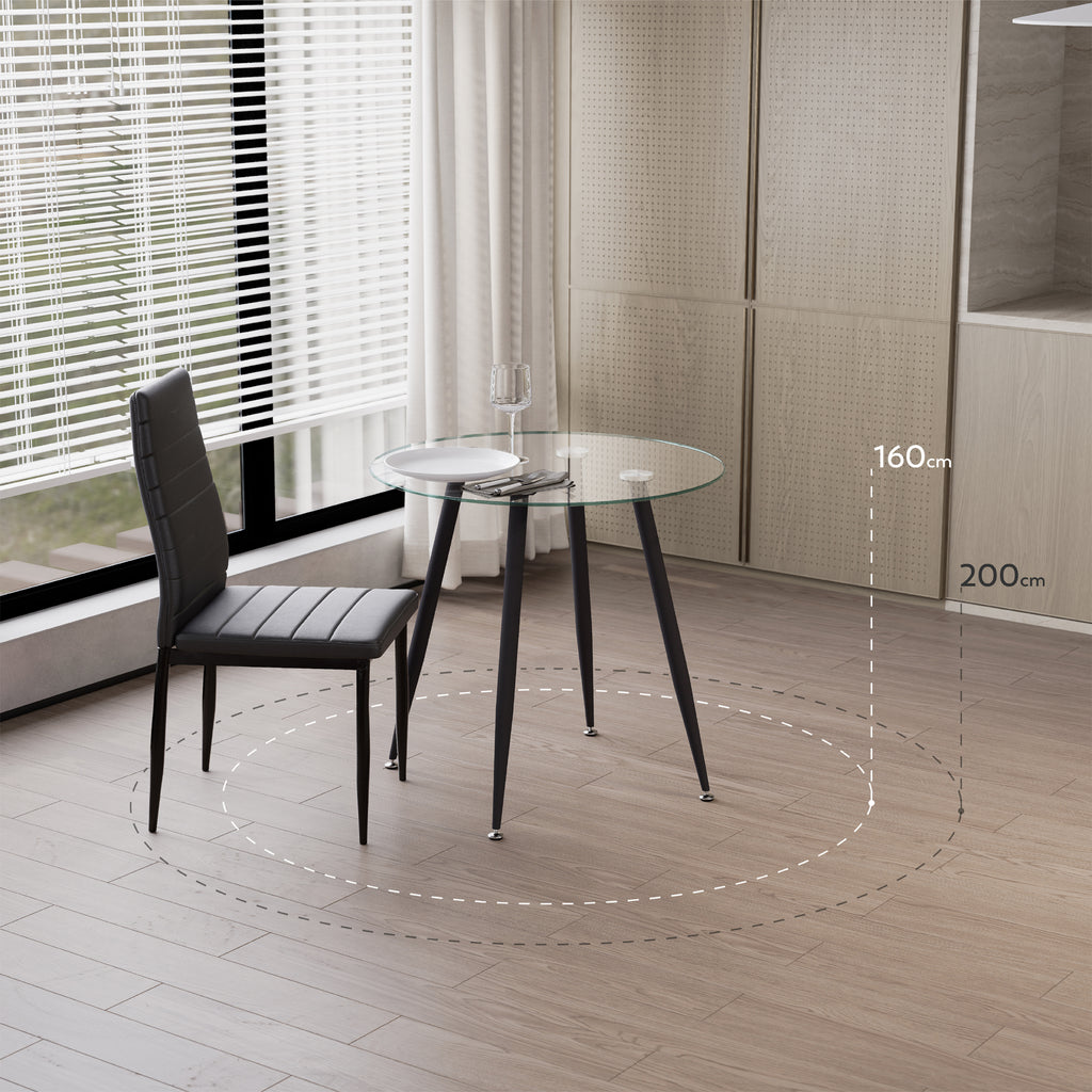 CORIN - Mesa de comedor con tablero de vidrio
