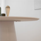 SYLVIA - Mesa de jantar com tampo em melamina efeito mármore e estrutura em MDF branco (Ø120 x 75 cm)