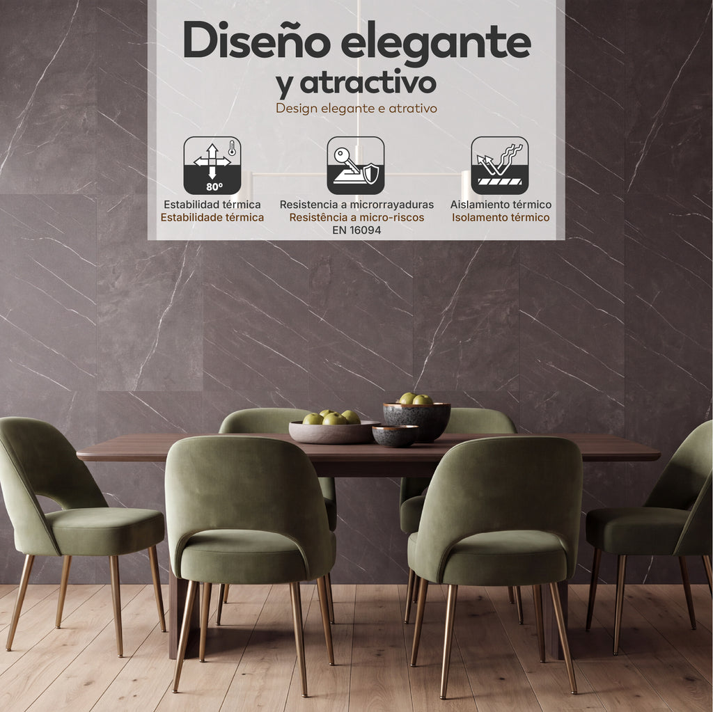 GRIGIO - Painéis de parede SPC efeito mármore cinzento com veios claros