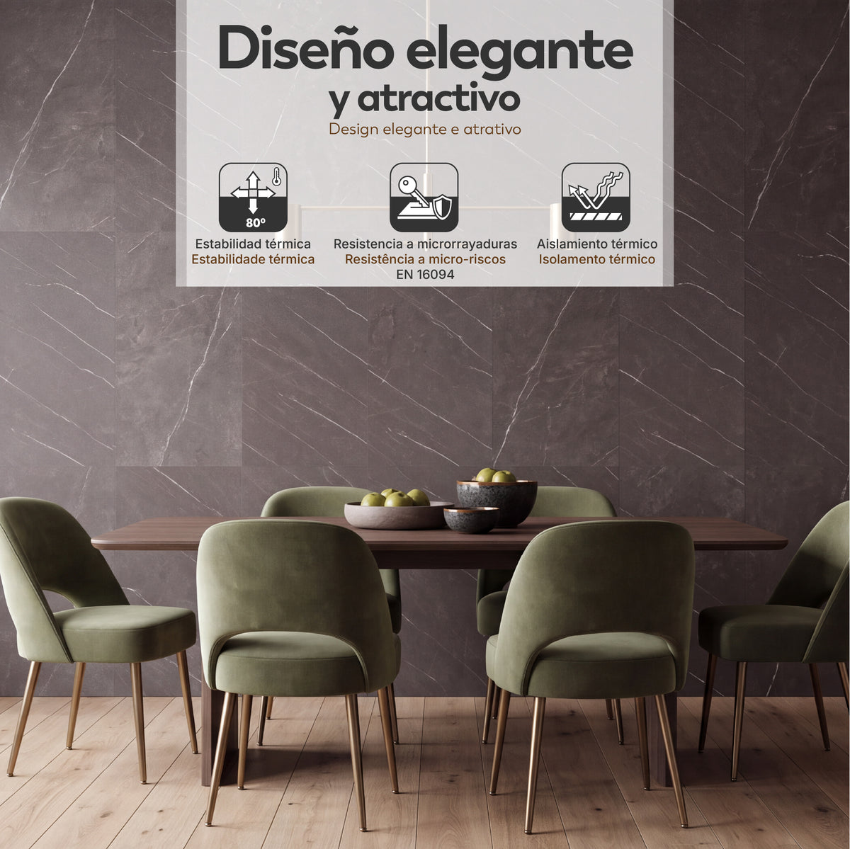 GRIGIO - Painéis de parede SPC efeito mármore cinzento com veios claros