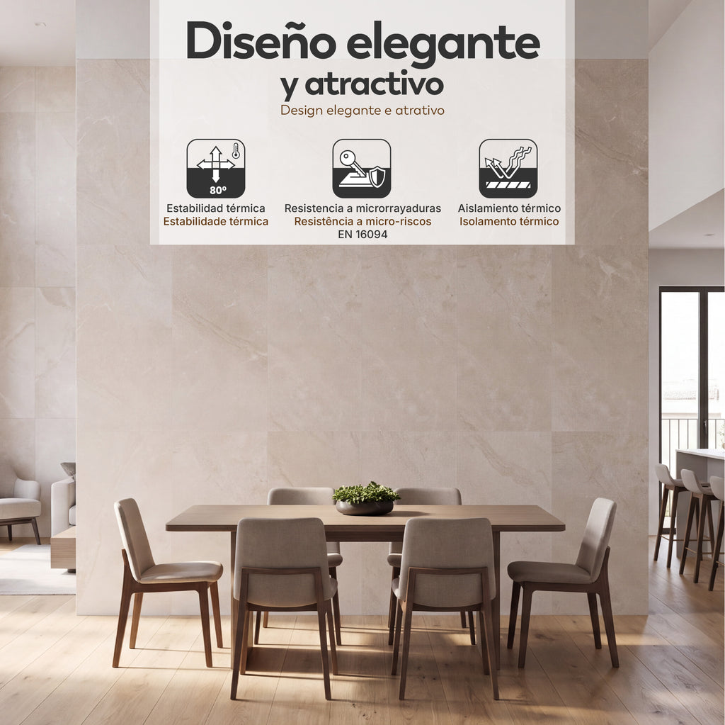 COTTO - Paneles de pared de SPC efecto piedra gris