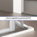 KAYLEE - Box doccia ad angolo con ante scorrevoli, vetro trasparente 6 mm e profilo cromato