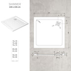 SHIMMER - Base de duche Bubble Acrílica, Textura "bolhas", Extraplana 5cm, Sifão e Válvula incluídos