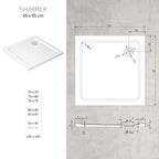 SHIMMER - Base de duche Bubble Acrílica, Textura "bolhas", Extraplana 5cm, Sifão e Válvula incluídos