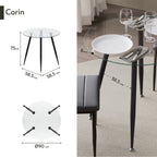 CORIN - Mesa de comedor con tablero de vidrio