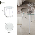 CORIN - Mesa de comedor con tablero de vidrio