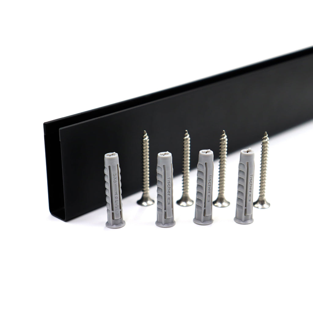Perfil de compensación para panel de ducha walk-in en acero inoxidable 304 negro mate