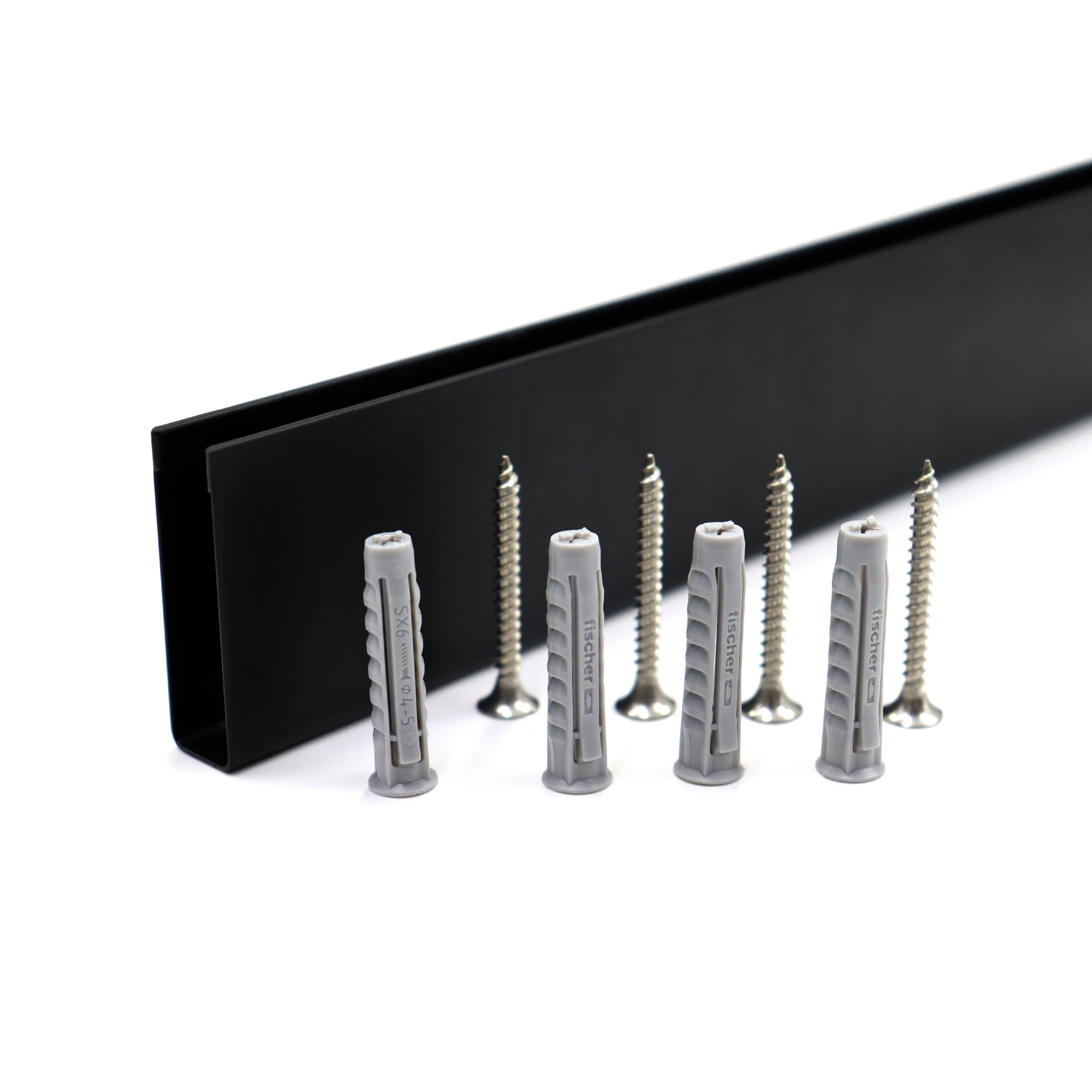 Perfil de compensación para panel de ducha walk-in en acero inoxidable 304 negro mate