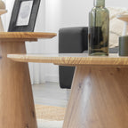 SYLVIA | Conjunto de 2 mesas de café/centro con tablero de melamina de 25 mm y estructura en MDF Ø 90 y Ø 50 cm