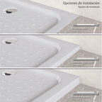 SHIMMER - Base de duche Bubble Acrílica, Textura "bolhas", Extraplana 5cm, Sifão e Válvula incluídos