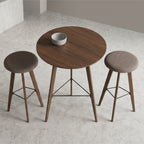 OVID - Conjunto de mesa alta com 2 cadeiras, tampo em MDF e estrutura metálica