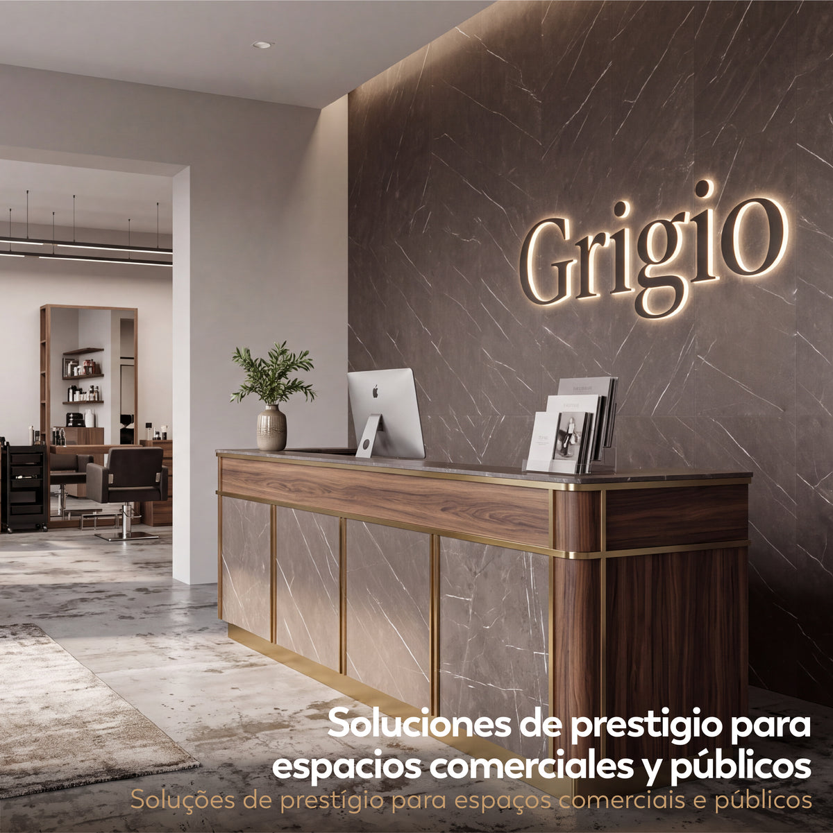 GRIGIO - Painéis de parede SPC efeito mármore cinzento com veios claros