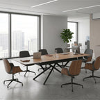 ALISON - Mesa de jantar extensível 160–200 × 90 cm, tampo cerâmico efeito madeira e estrutura metálica preta