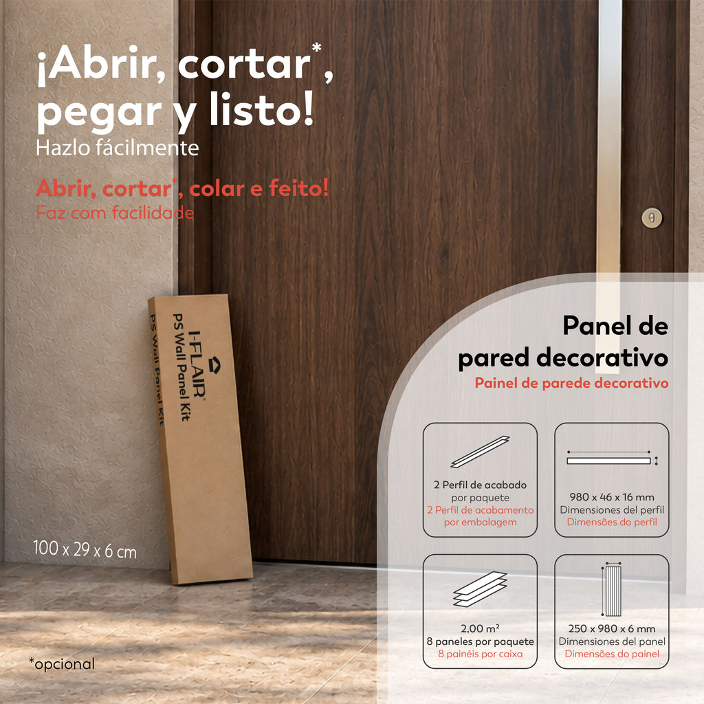 LINEA — kit de revestimiento de media pared en PS blanco pintable — imagen 8