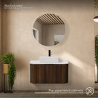 Maia - Mueble de lavabo suspendido con cajones soft-close | 90 cm | Blanco acanalado