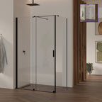 NADINE - Cabina doccia con porta scorrevole in vetro temperato da 8 mm e profili neri